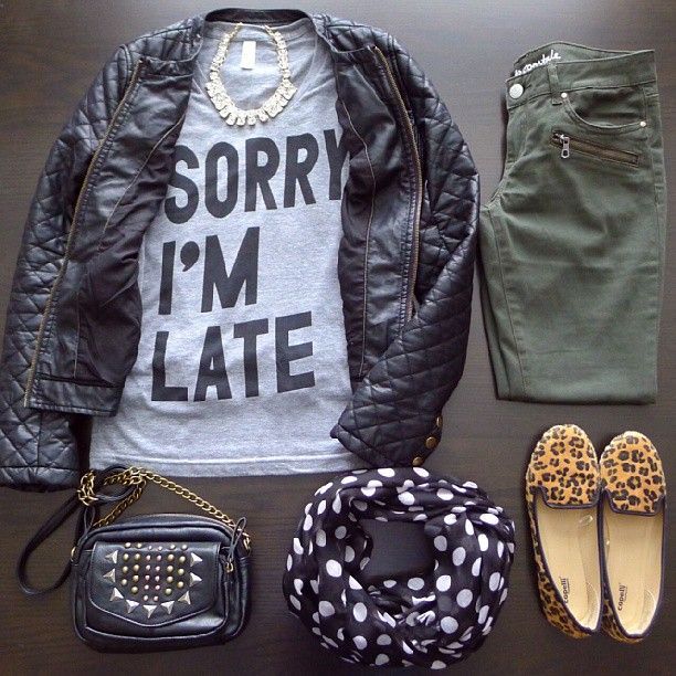 Minus the purse and scarf. Love the graphic on the shirt.